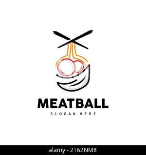 Logo Meatball, vecteur pour la marque Food Stall, icône de conception simple de restauration rapide, illustration de modèle Illustration de Vecteur