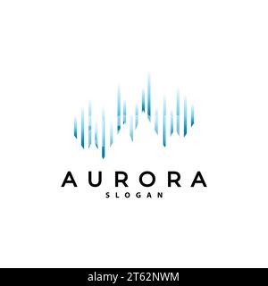 Logo Aurora, vecteur d'onde lumineuse, conception de paysage de nature, icône d'illustration de modèle de marque de produit Illustration de Vecteur