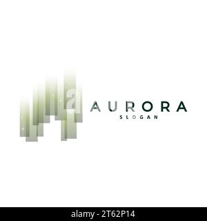 Logo Aurora, vecteur d'onde lumineuse, conception de paysage de nature, icône d'illustration de modèle de marque de produit Illustration de Vecteur