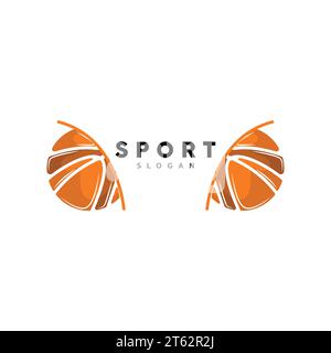 Logo Sport, vecteur de logo de basket-ball, conception minimaliste simple, icône, symbole, illustration Illustration de Vecteur