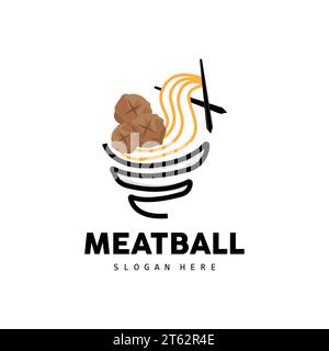 Logo Meatball, vecteur pour la marque Food Stall, icône de conception simple de restauration rapide, illustration de modèle Illustration de Vecteur