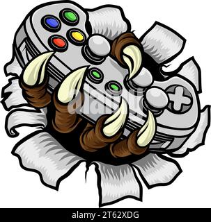 Video Gamer Game Gaming Controller Claw Hand Illustration de Vecteur