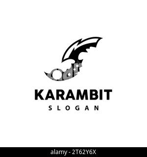 Logo Kerambit, vecteur d'arme de combat d'Indonésie, conception simple d'outil de combat de Ninja, icône de symbole d'illustration de modèle Illustration de Vecteur