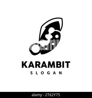 Logo Kerambit, vecteur d'arme de combat d'Indonésie, conception simple d'outil de combat de Ninja, icône de symbole d'illustration de modèle Illustration de Vecteur