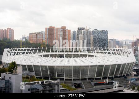 La ville de Kiev pendant l'alarme aérienne, la guerre Banque D'Images