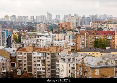 La ville de Kiev pendant l'alarme aérienne, la guerre Banque D'Images