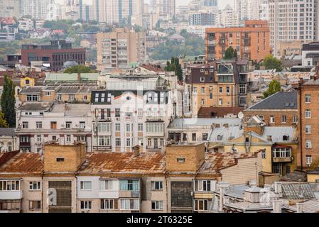 La ville de Kiev pendant l'alarme aérienne, la guerre Banque D'Images