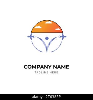 modèle de conception de logo d'agence de voyage créative Illustration de Vecteur