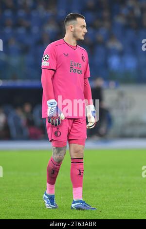 Rome, Latium. 07 novembre 2023. Justin Bijlow de Feyenoord lors du match de Ligue des Champions entre Lazio et Feyenoord au stade olympique, Italie, le 07 novembre 2023. AllShotLive/Sipa USA crédit : SIPA USA/Alamy Live News Banque D'Images