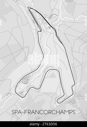 Carte du circuit de Spa Francorchamps Illustration de Vecteur