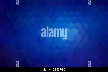 Hexagones bleu foncé à bleu vif et bleu clair, fond dégradé de couleurs abstrait vibrant. Fond moderne plein cadre haute résolution avec espace de copie. Banque D'Images