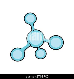 Icône de ligne de couleur de molécules. Micro-organismes microbes, bactéries. Elément isolé par vecteur. Contour modifiable. Illustration de Vecteur