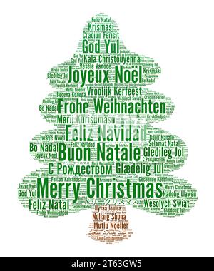 Joyeux Noël en différentes langues nuage de mots Banque D'Images