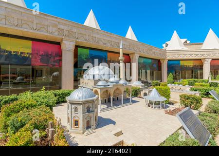 Konya, Turquie - août 5,2023 : vue aérienne sur les maquettes des célèbres mosquées turques du Konya Panorama Museum. Banque D'Images