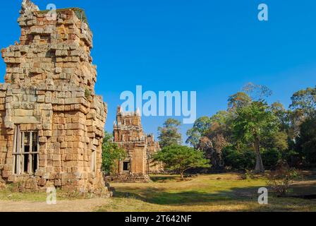 Prasat Suor Prat. Angkor Thom. Cambodge Banque D'Images