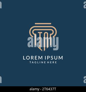 Initial DANS LE style de logo de pilier, graphique vectoriel de conception de logo de cabinet d'avocat juridique de luxe moderne Illustration de Vecteur