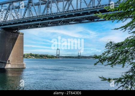 Deux ponts sur Little Belt au Danemark Banque D'Images