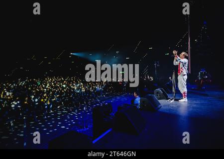 Zürich, Suisse. 28 octobre 2023. Le groupe suisse Stubete Gäng donne un concert live lors de la Die grosse Schlagerparty 2023 au Hallenstadion à Zürich. (Crédit photo : Gonzales photo - Tilman Jentzsch). Banque D'Images