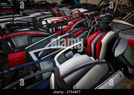 Portes de voiture, Effingham Rd, Sheffield 2023 Banque D'Images