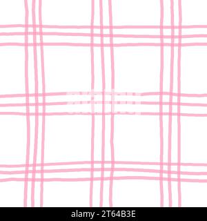 Délicat Cottagecore Cute Plaid Checks Vector Pattern. Homestead imprimé avec des lignes fines. Fond de ferme avec impression de jardin chintz Illustration de Vecteur