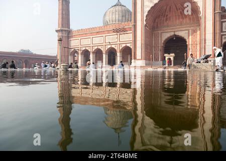 Die Jama Masjid (Freitagsmoschee) à Delhi ist die fait Moschee Indiens und eine der größten der Erde, Indien Banque D'Images