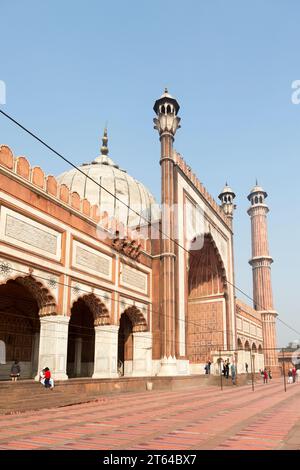 Die Jama Masjid (Freitagsmoschee) à Delhi ist die fait Moschee Indiens und eine der größten der Erde, Indien Banque D'Images