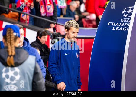 Antoine Griezmann (Atletico Madrid) vu avant le match de football de l'UEFA Champions League entre l'Atletico Madrid et le Celtic joué au stade Civitas Metropolitano. Atletico Madrid 6 : 0 Celtique. Banque D'Images