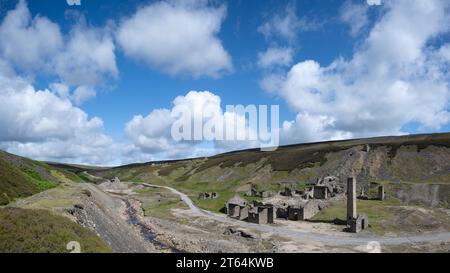 Les restes de la mine de plomb abandonnée Old Gang à Swaledale près du village de Gunnerside dans les North Yorkshire Dales. Banque D'Images