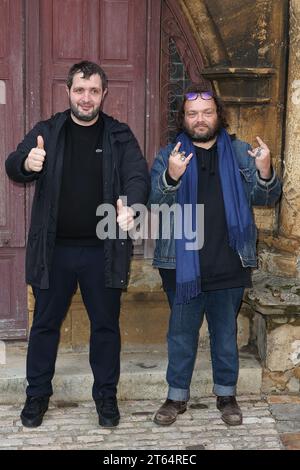 Sarlat, France. 08 novembre 2023. Karim Leklou et Stephan Castang assistent au photocall 'Vincent doit mourir' lors du 32e Festival du film de Sarlat - jour 2 le 08 novembre 2023 à Sarlat, France. Photo de Nasser Berzane/ABACAPRESS.COM crédit : Abaca Press/Alamy Live News Banque D'Images