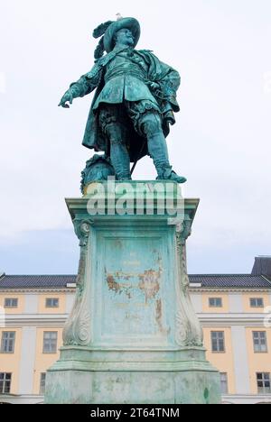 Statue, monument à Gustave-Adolphe II sur la place principale de Gothenburg, Suède Banque D'Images