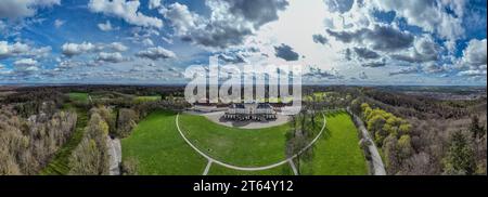 Vue aérienne, allemagne, Baden-Wuerttemberg, Stuttgart du Palais de Solitude, Baroque Banque D'Images