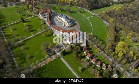 Vue aérienne, allemagne, Baden-Wuerttemberg, Stuttgart du Palais de Solitude, Baroque Banque D'Images