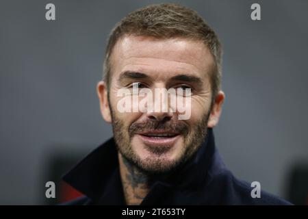 Milan, Italie. 07 novembre 2023. DAVID BECKHAM assiste au match de la phase de groupes de l'UEFA Champions League entre l'AC Milan et le Paris Saint Germain le mardi 7 novembre 2023 au Stadio San Siro, Italie crédit : Mickael Chavet/Alamy Live News Banque D'Images