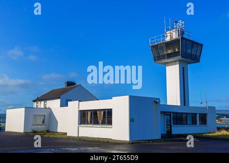 Phare de Ferris point, Island Magee, comté d'Antrim, Irlande du Nord, Royaume-Uni Banque D'Images