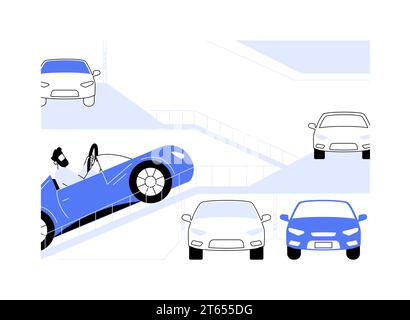 Illustration vectorielle abstraite de concept de garage de stationnement à plusieurs niveaux. Illustration de Vecteur