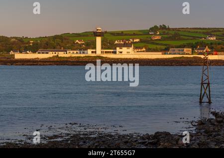 Phare de Ferris point, Island Magee, comté d'Antrim, Irlande du Nord, Royaume-Uni Banque D'Images