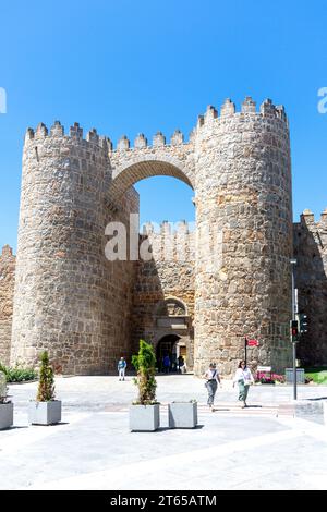 Puerta del Alcázar, Calle Don Gerónimo, Ávila, Castille-et-León, Royaume d'Espagne Banque D'Images