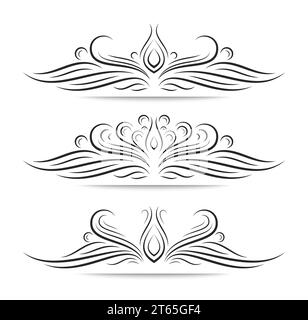 Éléments de cadre ornés vintage. Bordures décoratives et séparateurs de pages. Vecteur Illustration de Vecteur