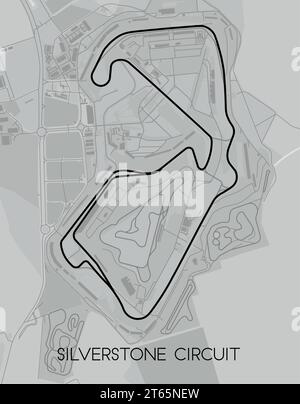 Circuit de course automobile Silverstone Royaume-Uni Illustration de Vecteur