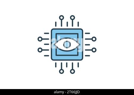 icône de vision par ordinateur. icône relative à l'appareil, intelligence artificielle. style d'icône de ligne plate. conception vectorielle simple modifiable Illustration de Vecteur