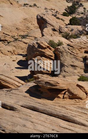 Slanted Rocks dans Little Wild Horse Canyon Banque D'Images