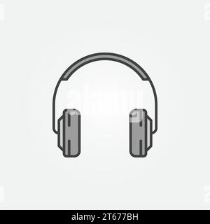 Vecteur casque supra-aural icône ou symbole gris minimal Illustration de Vecteur