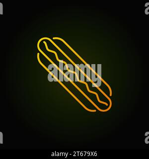Icône jaune hot-dog - symbole vectoriel ou élément de logo sur fond sombre Illustration de Vecteur