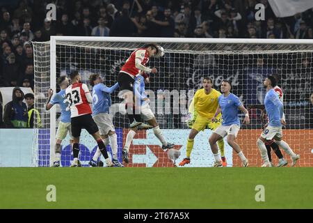 Rome, Italie. 07 novembre 2023. Ayase Ueda de Feyenoord lors de la 4e journée de l'UEFA Champions League Group E entre S.S. Lazio - Feyenoord le 7 novembre 2023 au Stade Olympique de Rome, Italie. Crédit : Agence photo indépendante/Alamy Live News Banque D'Images