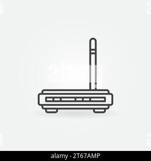 Icône de routeur sans fil - signe conceptuel de modem wi-fi vectoriel ou élément de logo en ligne fine Illustration de Vecteur