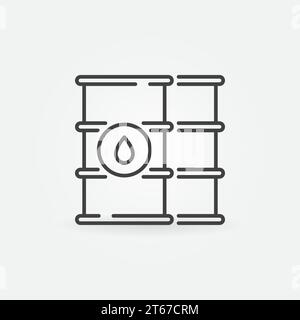 Icône de contour des barils d'huile. Vecteur symbole de baril simple ou élément de logo dans le style de ligne mince Illustration de Vecteur