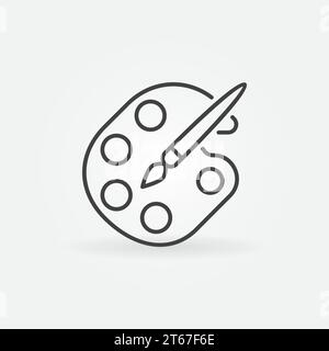 Icône ou symbole vectoriel de palette de peinture dans le style trait fin Illustration de Vecteur