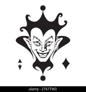 Clown Icon Evil. Noir et blanc. Illustration vectorielle Illustration de Vecteur