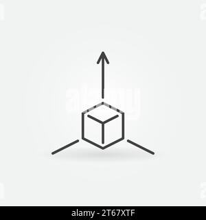 Concept de cube de réalité augmentée icône minimale ou symbole dans le style de ligne mince Illustration de Vecteur
