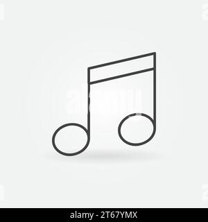 Vecteur de note de musique icône simple ou élément de logo dans le style de ligne mince Illustration de Vecteur